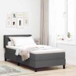 vidaXL Box Spring posteľ s matracom tmavo šedá 90x190 cm textília