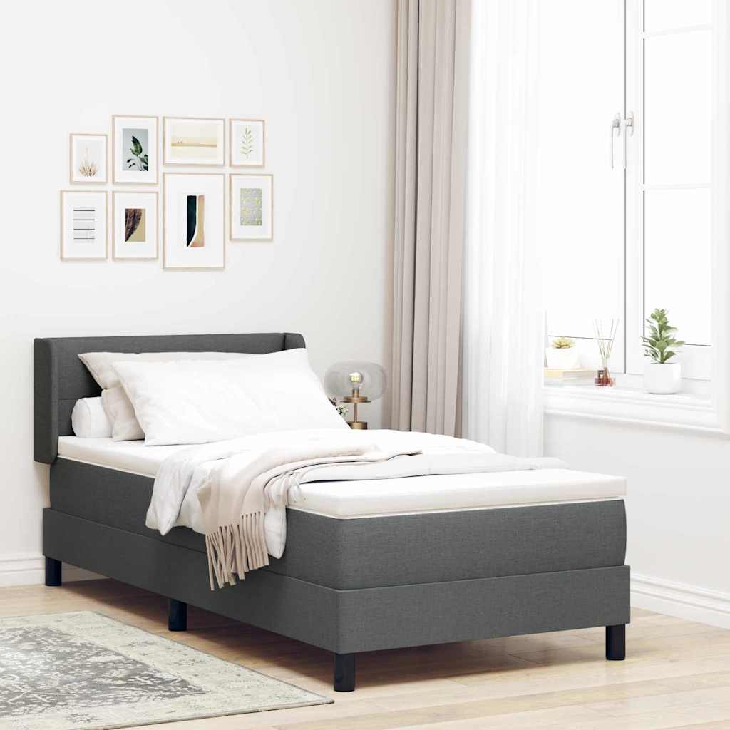 3341084_1.jpg vidaXL Posteľ s pružinovým rámom Tmavo šedá 200 x 90 cm látka – Obrázok 1