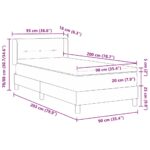vidaXL Posteľ s pružinovým rámom Tmavo šedá 200 x 90 cm látka – Obrázok 12