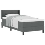 vidaXL Posteľ s pružinovým rámom Tmavo šedá 200 x 90 cm látka – Obrázok 2