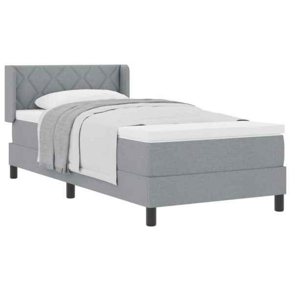 vidaXL Posteľ s pružinovým rámom Svetlosivá 190 x 90 cm látka – Obrázok 2