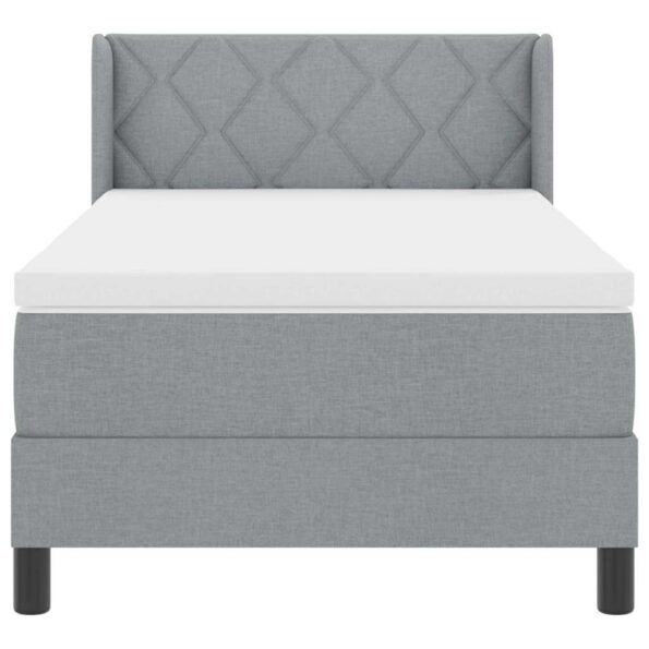 vidaXL Posteľ s pružinovým rámom Svetlosivá 190 x 90 cm látka – Obrázok 7