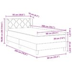 Posteľ s box springom a matracom svetlosivá 90x200 cm textília – Obrázok 12