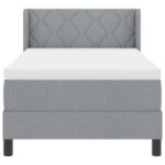 Posteľ s box springom a matracom svetlosivá 90x200 cm textília – Obrázok 7