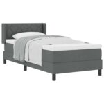 vidaXL Posteľ s pružinovým rámom Tmavo šedá 200 x 90 cm látka – Obrázok 2