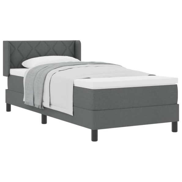 vidaXL Posteľ s pružinovým rámom Tmavo šedá 200 x 90 cm látka – Obrázok 2