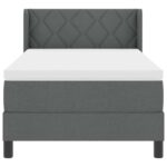 vidaXL Posteľ s pružinovým rámom Tmavo šedá 200 x 90 cm látka – Obrázok 7