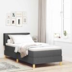 vidaXL Boxspring posteľ s matracom Tmavosivá 90x200 cm Tkanina