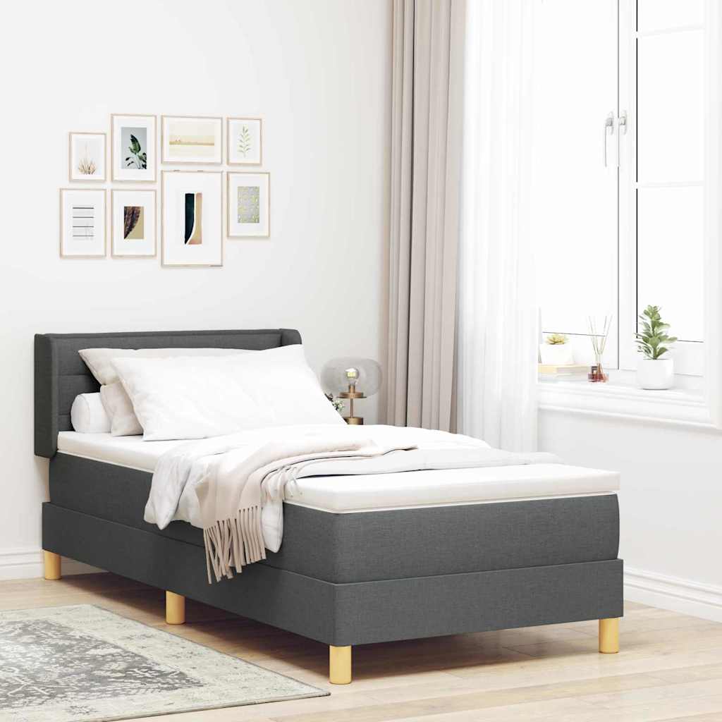 3341210_1.jpg vidaXL Boxspring posteľ s matracom Tmavosivá 90x200 cm Tkanina – Obrázok 1