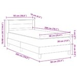 vidaXL Boxspring posteľ s matracom Tmavosivá 90x200 cm Tkanina – Obrázok 12