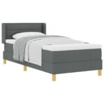 vidaXL Boxspring posteľ s matracom Tmavosivá 90x200 cm Tkanina – Obrázok 2