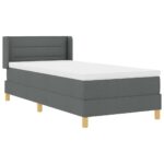 vidaXL Boxspring posteľ s matracom Tmavosivá 90x200 cm Tkanina – Obrázok 6