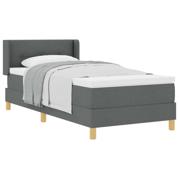 vidaXL Posteľ s pružinovým rámom Tmavo šedá 190 x 90 cm látka – Obrázok 2