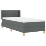 vidaXL Posteľ s pružinovým rámom Tmavo šedá 190 x 90 cm látka – Obrázok 5