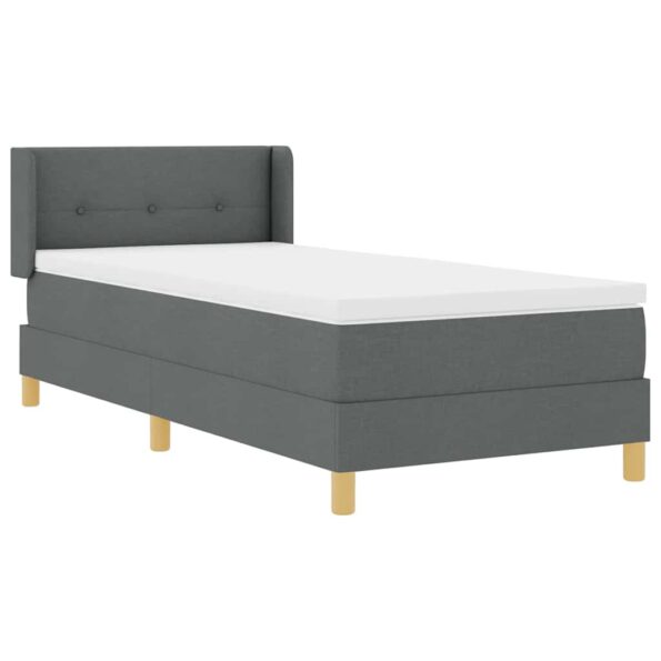 vidaXL Posteľ s pružinovým rámom Tmavo šedá 190 x 90 cm látka – Obrázok 5