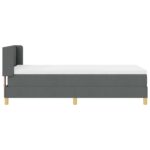 vidaXL Posteľ s pružinovým rámom Tmavo šedá 190 x 90 cm látka – Obrázok 7