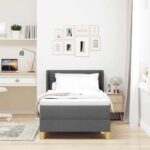 vidaXL postel s box springom s matracom tmavo šedá 90x200 cm textil – Obrázok 3