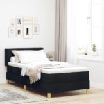 vidaXL Boxspring postel s matracom v čiernej farbe, 90 x 190 cm, Textil
