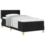 vidaXL Boxspring postel s matracom v čiernej farbe, 90 x 190 cm, Textil – Obrázok 2