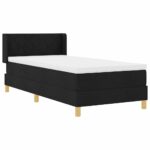 vidaXL Boxspring postel s matracom v čiernej farbe, 90 x 190 cm, Textil – Obrázok 6