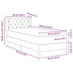 vidaXL Posteľ s pružinovým rámom Svetlosivá 190 x 90 cm Zamat – Obrázok 12