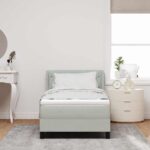 vidaXL Posteľ s pružinovým rámom Svetlosivá 190 x 90 cm Zamat – Obrázok 3