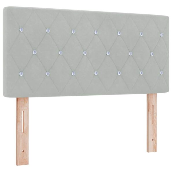 vidaXL Posteľ s pružinovým rámom Svetlosivá 190 x 90 cm Zamat – Obrázok 5