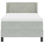 vidaXL Posteľ s pružinovým rámom Svetlosivá 190 x 90 cm Zamat – Obrázok 6
