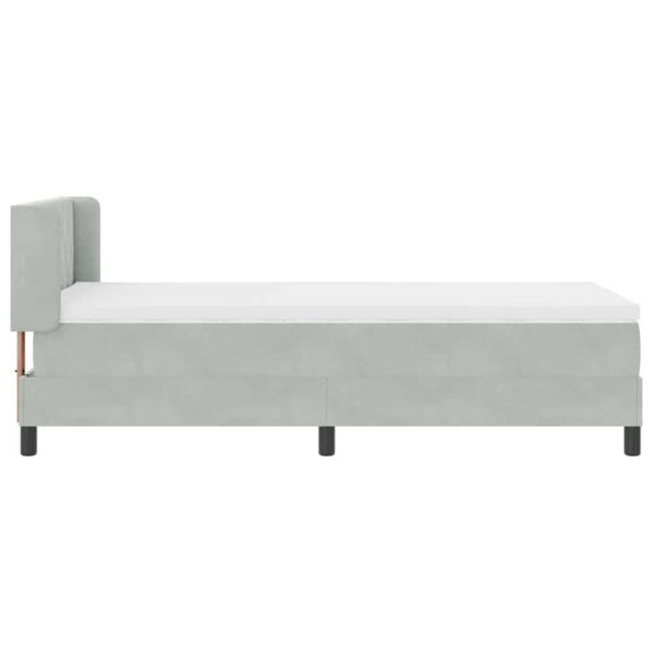 vidaXL Posteľ s pružinovým rámom Svetlosivá 190 x 90 cm Zamat – Obrázok 7