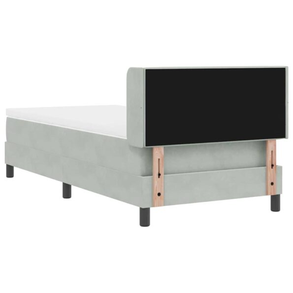 vidaXL Posteľ s pružinovým rámom Svetlosivá 190 x 90 cm Zamat – Obrázok 8