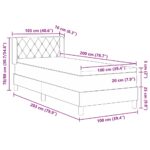 vidaXL Boxspring posteľ s matracom tmavošedá 100x200 cm zamat – Obrázok 12