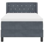 vidaXL Boxspring posteľ s matracom tmavošedá 100x200 cm zamat – Obrázok 7