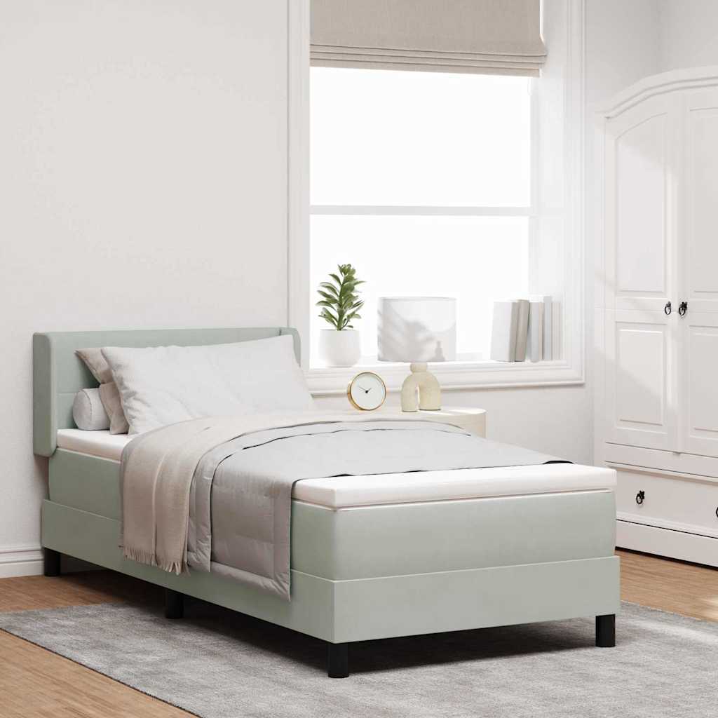 3341444_1.jpg vidaXL Posteľ s pružinovým rámom Svetlosivá 190 x 90 cm Zamat – Obrázok 1