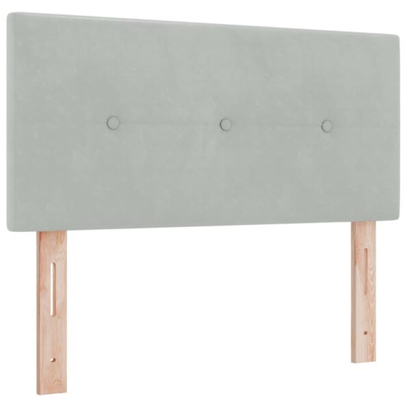 vidaXL Posteľ s pružinovým rámom Svetlosivá 190 x 90 cm Zamat – Obrázok 5