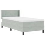 vidaXL Posteľ s pružinovým rámom Svetlosivá 190 x 90 cm Zamat – Obrázok 6