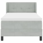vidaXL Posteľ s pružinovým rámom Svetlosivá 190 x 90 cm Zamat – Obrázok 7