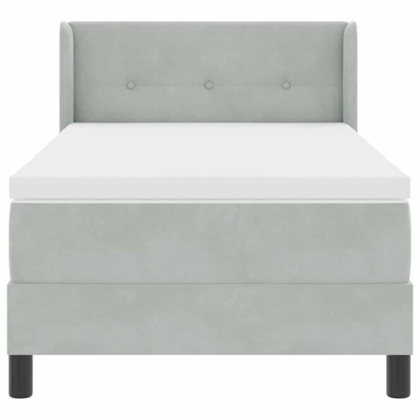 vidaXL Posteľ s pružinovým rámom Svetlosivá 190 x 90 cm Zamat – Obrázok 7