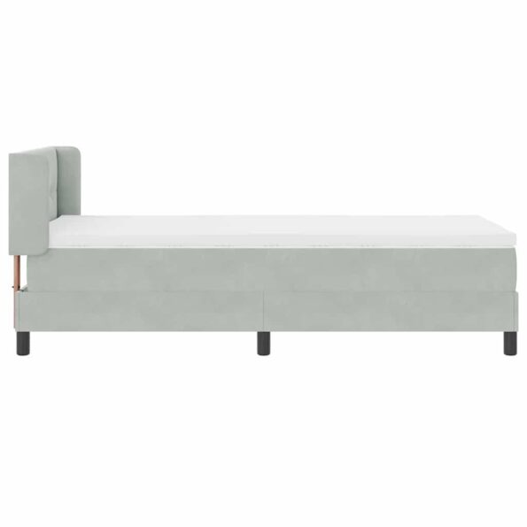 vidaXL Posteľ s pružinovým rámom Svetlosivá 190 x 90 cm Zamat – Obrázok 8