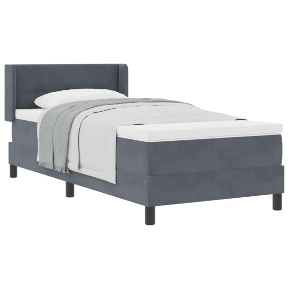 vidaXL Posteľ s pružinovým rámom Tmavo šedá 190 x 90 cm Zamat – Obrázok 2