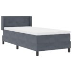 vidaXL Posteľ s pružinovým rámom Tmavo šedá 190 x 90 cm Zamat – Obrázok 6