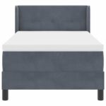 vidaXL Posteľ s pružinovým rámom Tmavo šedá 190 x 90 cm Zamat – Obrázok 7