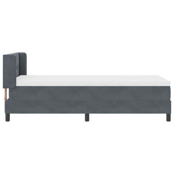 vidaXL Posteľ s pružinovým rámom Tmavo šedá 190 x 90 cm Zamat – Obrázok 8