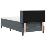 vidaXL Posteľ s pružinovým rámom Tmavo šedá 190 x 90 cm Zamat – Obrázok 9
