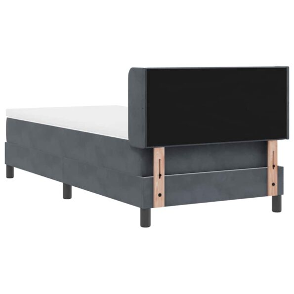 vidaXL Posteľ s pružinovým rámom Tmavo šedá 190 x 90 cm Zamat – Obrázok 9