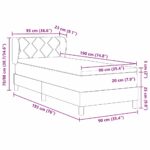 vidaXL Posteľ Box Spring s matracom čierna 90x190 cm samet – Obrázok 12