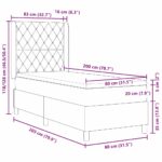 vidaXL Box Spring Posteľ s Matracom Svetlosivá 80x200 cm Zamat – Obrázok 12