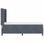 vidaXL Posteľ s pružinovým rámom Tmavo šedá 80 x 200 cm Zamat – Obrázok 4