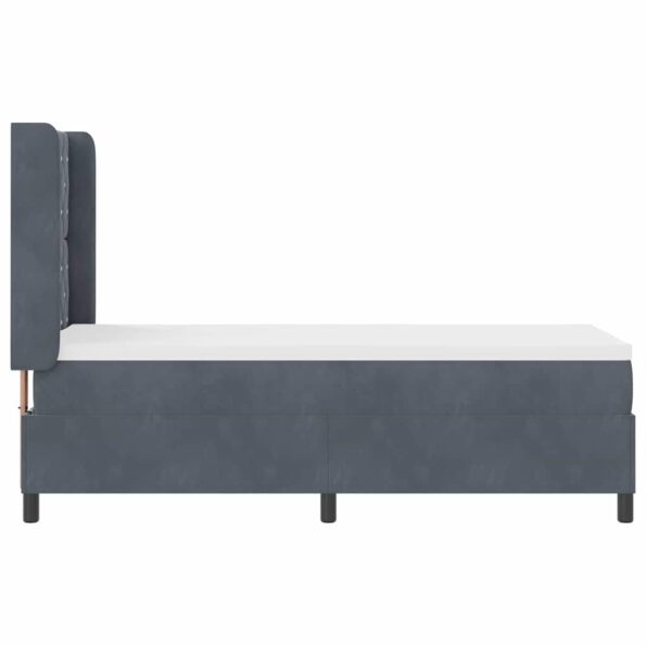 vidaXL Posteľ s pružinovým rámom Tmavo šedá 80 x 200 cm Zamat – Obrázok 4