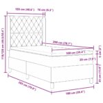 vidaXL Boxspring posteľ s matracom svetlosivá 100x200 cm zamat – Obrázok 10