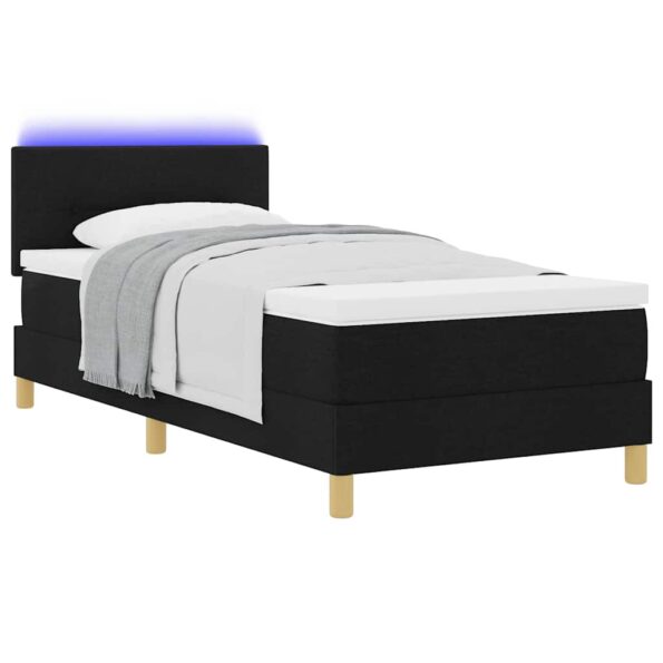 vidaXL LED box s pružinami s LED pásikmi Čierny 90 x 200 cm látka – Obrázok 3